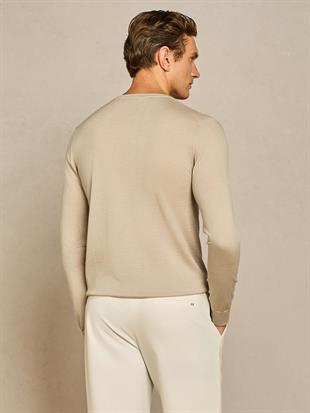 Bej Uzun Kollu Triko