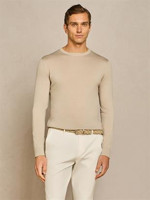 Bej Uzun Kollu Triko