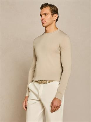 Bej Uzun Kollu Triko