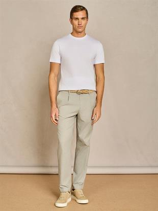 Beyaz Bisiklet Yaka T-shirt