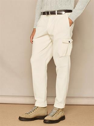 Beyaz Kargo Cep Pantolon