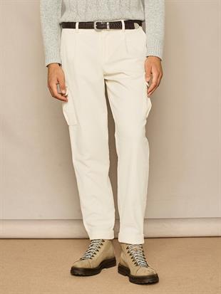 Beyaz Kargo Cep Pantolon