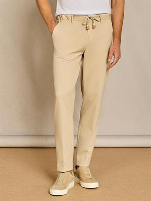 Cep Detaylı Bej Duble Paça Pantolon