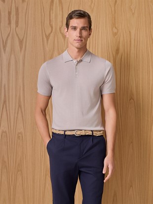 Ekru Kısa Kollu Triko