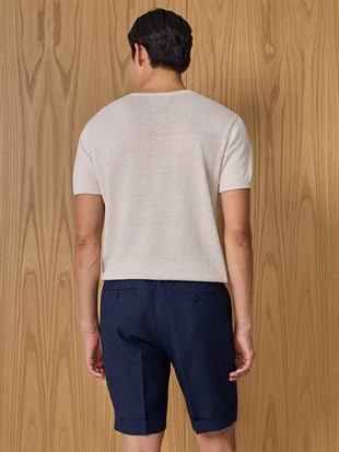 Ekru Kısa Kollu Triko