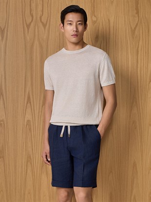 Ekru Kısa Kollu Triko