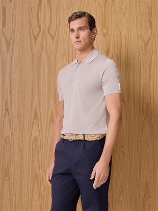 Ekru Kısa Kollu Triko