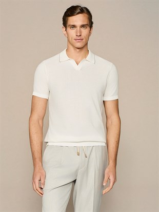 Ekru Polo Yaka Triko