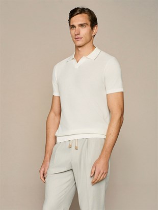 Ekru Polo Yaka Triko