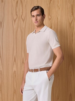 Ekru Polo Yaka Triko
