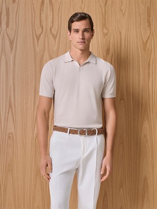 Ekru Polo Yaka Triko