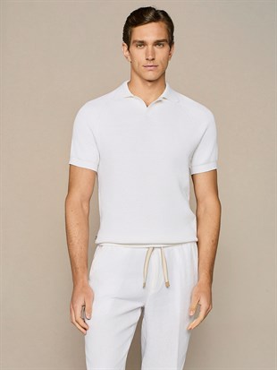 Ekru Polo Yaka Triko