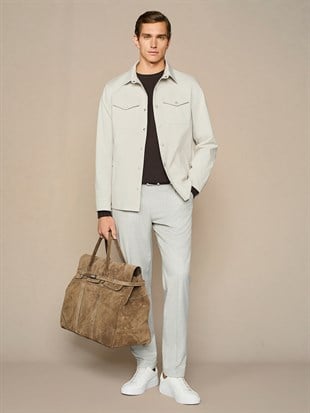 Gri Cep Detaylı Ceket