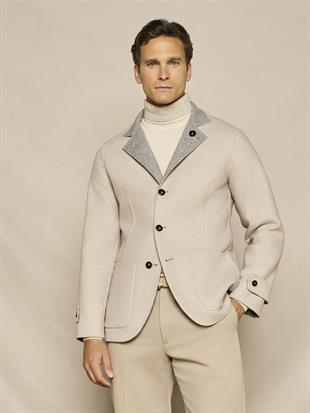 Gri Çift Taraflı Yün Ceket