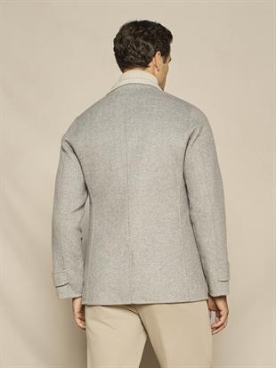 Gri Çift Taraflı Yün Ceket