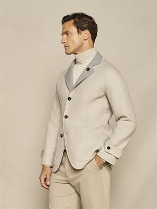 Gri Çift Taraflı Yün Ceket