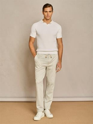 Gri Çizgili Belden Lastikli Jogger Pantolon