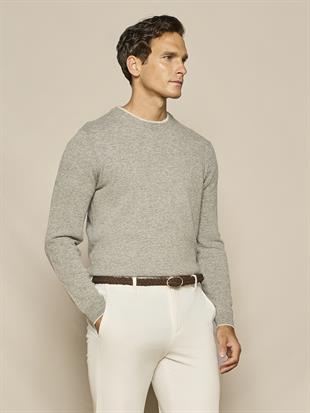 Gri Yün Karışımlı Uzun Kollu Triko