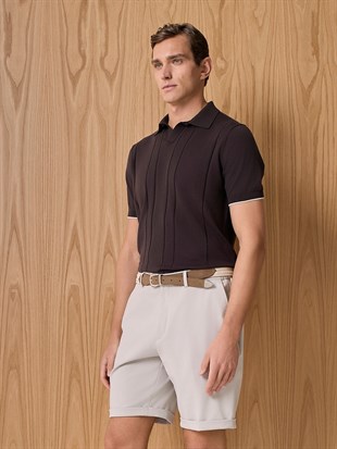 Kahverengi Polo Yaka Triko