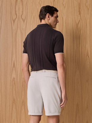 Kahverengi Polo Yaka Triko