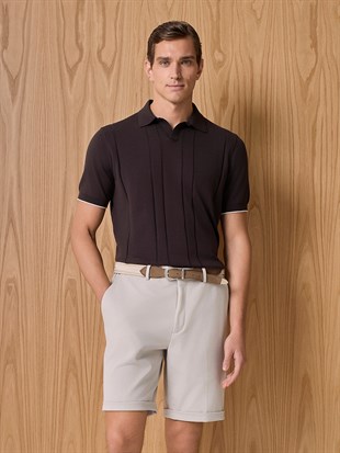 Kahverengi Polo Yaka Triko