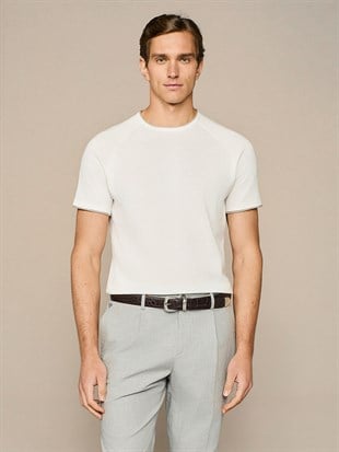 Kısa Kollu Ekru Triko