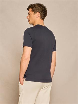 Lacivert Bisiklet Yaka T-shirt