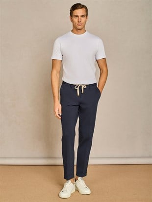 Lacivert Düz Kesim Jogger Pantolon
