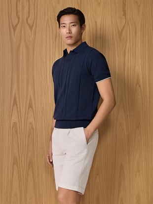 Lacivert Polo Yaka Triko