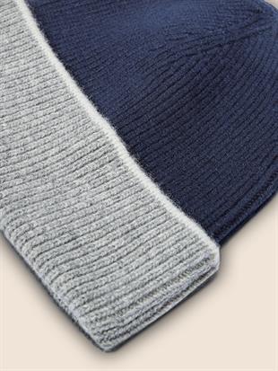 Lacivert Renk Geçişli Yün Şapka