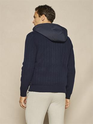 Lacivert Triko Kol Detaylı Ceket