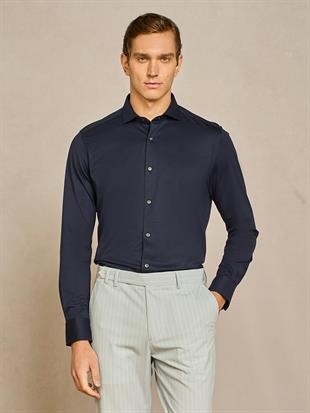 Lacivert Uzun Kollu Gömlek