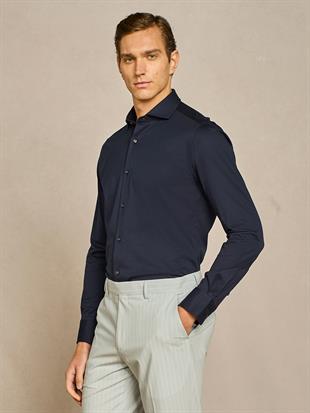 Lacivert Uzun Kollu Gömlek