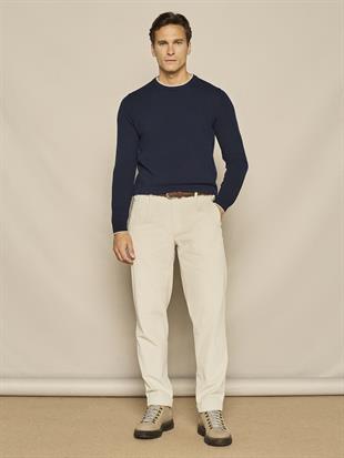 Lacivert Yün Karışımlı Uzun Kollu Triko