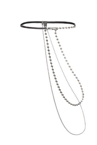 Deri Detaylı Zincir Kemer