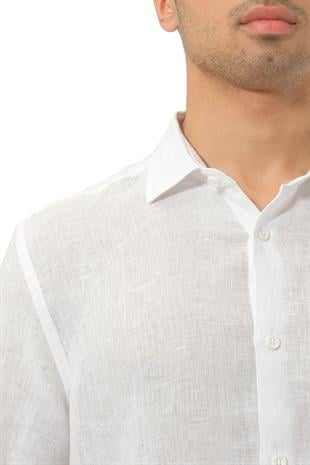 Beyaz Keten Gömlek