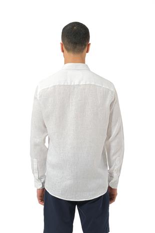 Beyaz Keten Gömlek