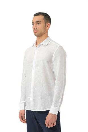 Beyaz Keten Gömlek