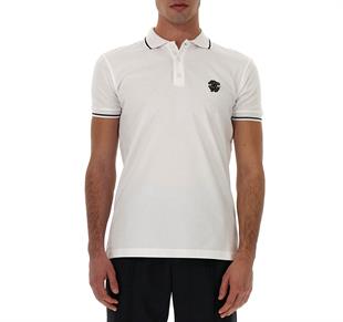 İşleme Detaylı Beyaz Polo Yaka T-shirt