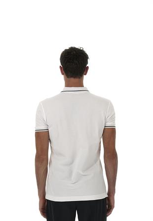İşleme Detaylı Beyaz Polo Yaka T-shirt