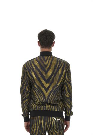 Leopar Desen Fermuarlı Sweatshirt