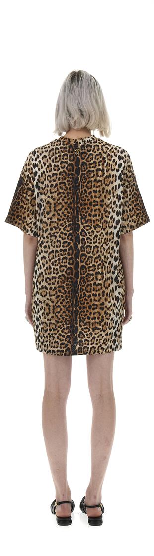 Leopar Desen Mini Elbise