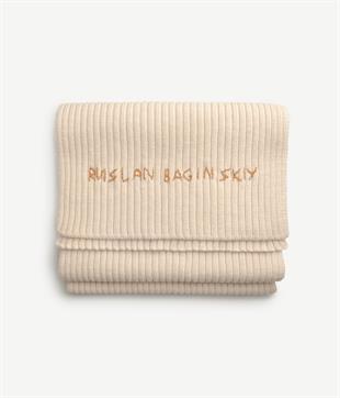 Bej Logolu Triko Şal