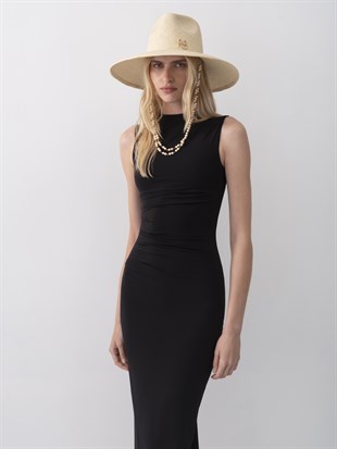 Ekru Hasır Fedora Şapka