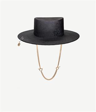 Hasır Siyah Gambler Şapka