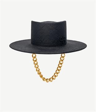 Kalın Zincir Detaylı Gambler Şapka