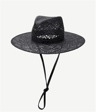 Siyah Askılı Fedora Şapka