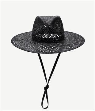 Siyah Askılı Fedora Şapka