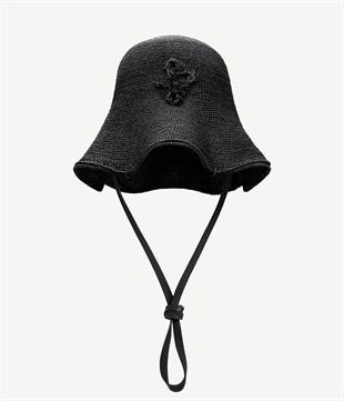 Siyah Deri Saplı Şapka