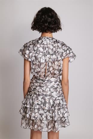 Kat Kat Floral Desenli Mini Elbise